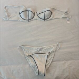 Onia White and Black Bikini Set